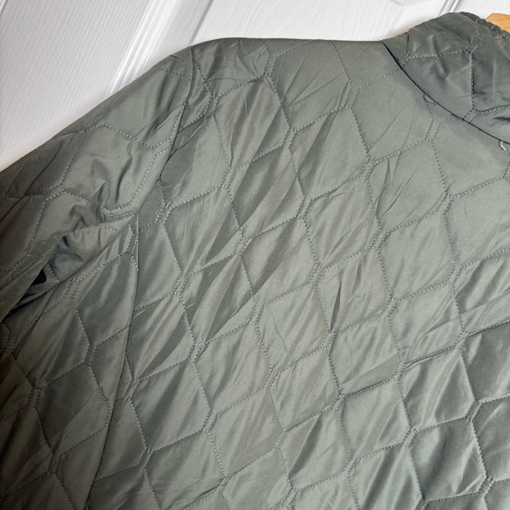 Eddie Bauer Quilted Jacket Women’s XXL Olive Green Lightweight Zip Coat - Picture 7 of 8